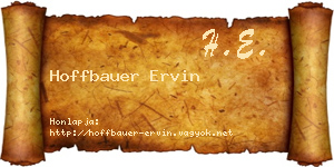 Hoffbauer Ervin névjegykártya