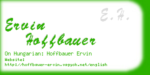 ervin hoffbauer business card
